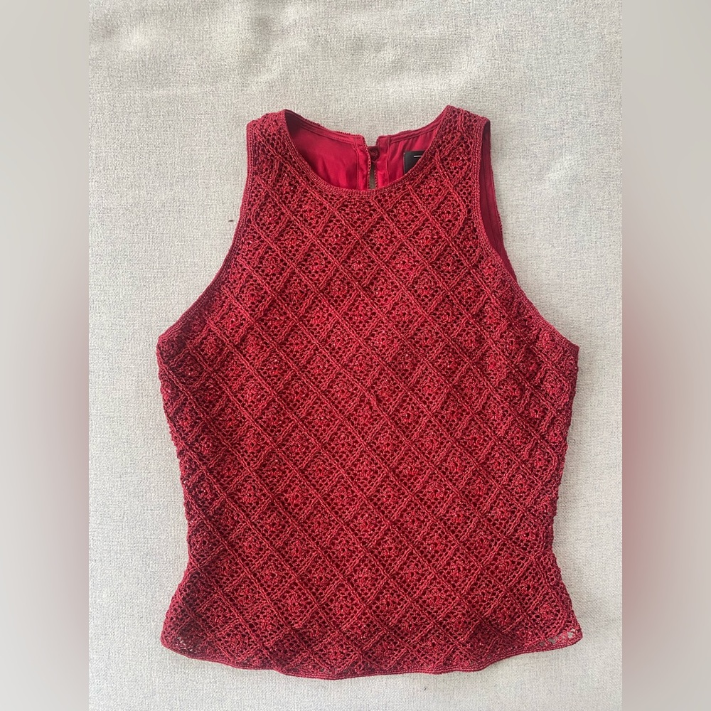 Vintage Carmen Marc Valvo Sequin and Silk Tank Top